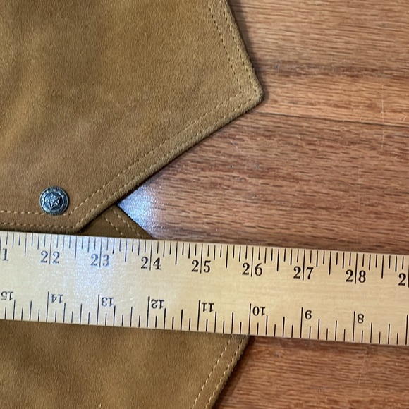 Roper Men’s Leather Vest Size Large 2Front Pockets Brown Snap Front Embroidered - Picture 8 of 13